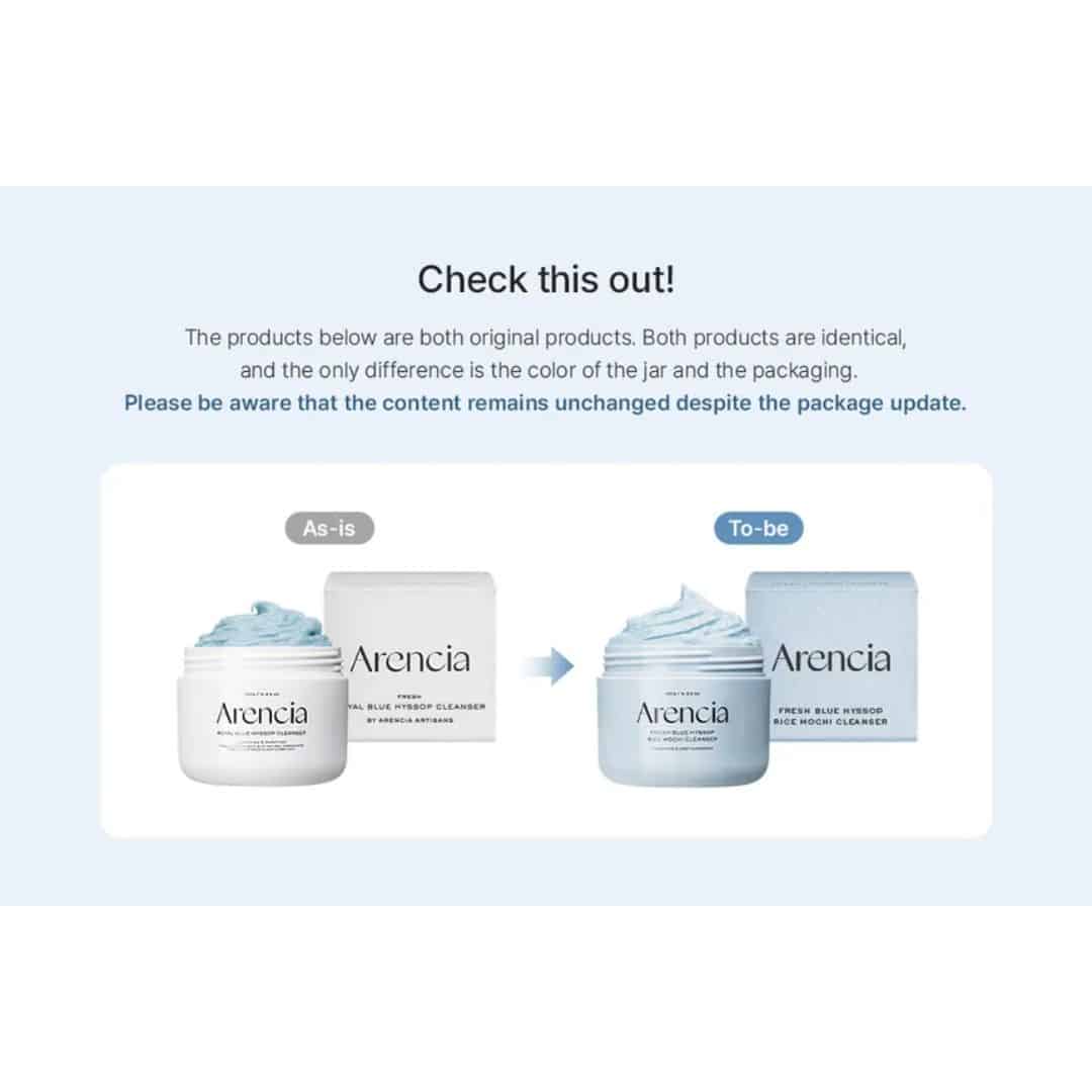 Arencia Fresh Blue Hyssop Rice Mochi Cleanser
