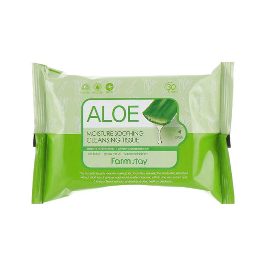 Farmstay Aloe Moisture Soothing Cleansing Tissue (30 Sheets) - Miessential