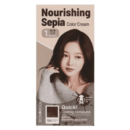 Foodaholic Nourishing Sepia 1 Min Hair Color 5N Dark Brown (Wholesale) MiessentialStore