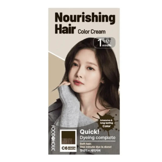 Foodaholic Nourishing Sepia 1 Min Hair Color C6 Light Natural Brown (Wholesale) MiessentialStore