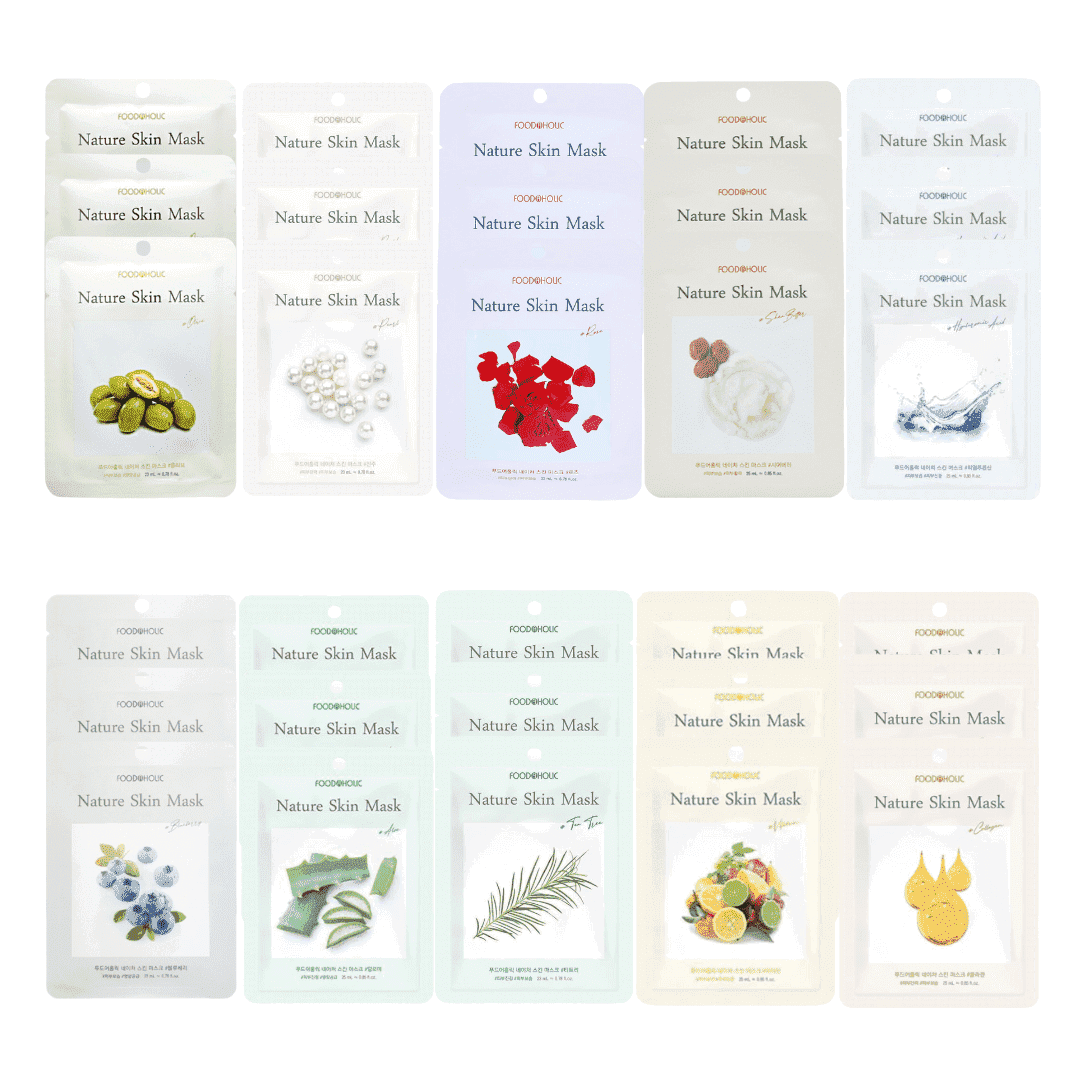 Foodaholic Nature Skin Mask Set (30 PCS) - Miessential