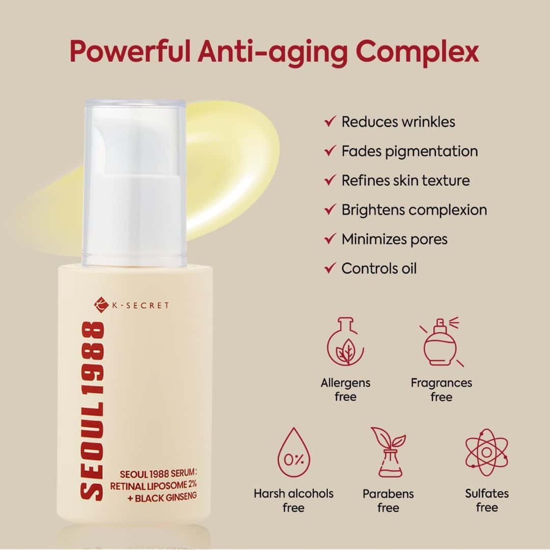 K-SECRET SEOUL 1988 Serum: Retinal Liposome 2% + Black Ginseng