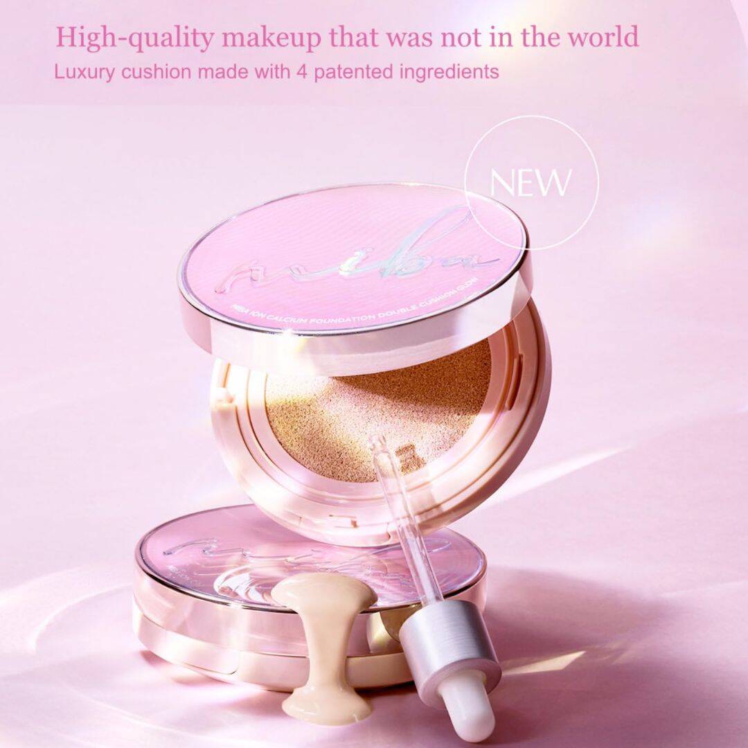 MIBA Ion Calcium Foundation Double Cushion Glow | K-beauty cushion Foundation