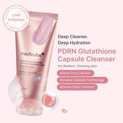 Medicube PDRN Pink Glutathione Capsule Cleansing Foam