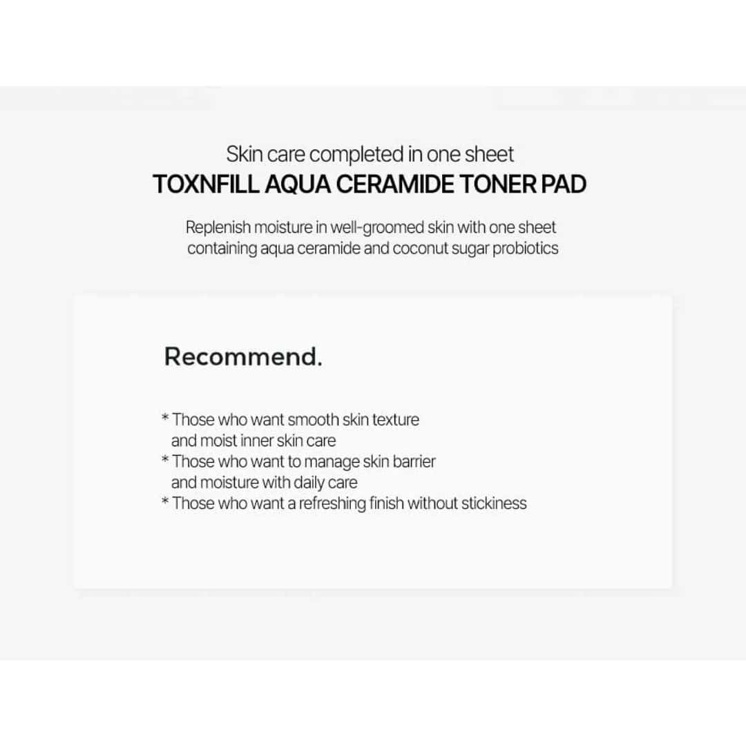 TOXNFILL Aqua Ceramide Toner Pad